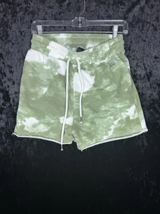 True Religion Sweat Shorts Girls M Green Drawstring Cotton Graphic Logo Print - Picture 1 of 7