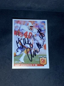 Gary Anderson 1992 Fleer #400 Tampa Bay Buccaneers Auto Autographed Signed Card - Picture 1 of 3