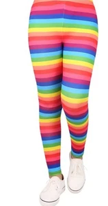 Girl's Leggings Holiday Stretchy Full Ankle Length Striped Leggings 7/8 - Picture 1 of 5