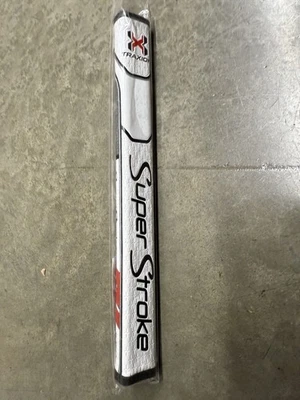 1 BRAND NEW SuperStroke Traxion Flatso 1.0 Putter Grip ( White/Red /Grey )