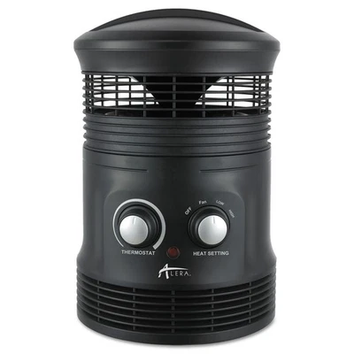 360 Deg Circular Fan Forced Heater, 750 W, 8 x 8 x 12, Black - Image 1 of 2