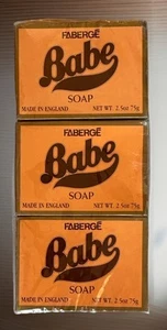 3 Vintage Fabergé BABE Perfume Bar Soaps 2.5oz Each Retro New Old Stock - Picture 1 of 6