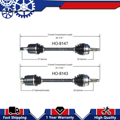 Se adapta a Honda CR-V 2002-2006 4x4 AWD FWD Par de juntas de eje delantero CV SurTrack Set Foto 1 de 4
