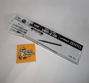 Uniball ZENTO Pen Refills 0.5mm Black Ink Cartridge 10 Pack Smooth Quick Dry Pro - Picture 1 of 1