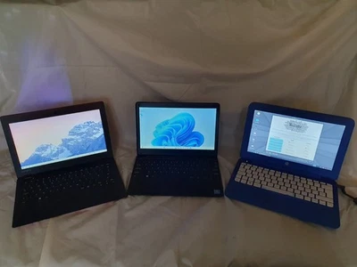 3x notepads 11.6” lenovo ideapad, HP and geobook linux win 11 Plz Read - Image 1 of 4