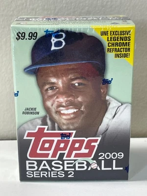 2009 Topps серии 2 бейсбол JACKIE ROBINSON коробка + хром переливающийся!-ЗАПЕЧАТАННЫЙ!(3708J - Изображение 1 из 4