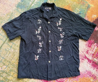 Camisa Nat Nast Para Hombre XL Sloppy Joe Edición Limitada 100% Seda Cóctel Bordada Foto 1 de 4