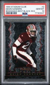 1994 Stadium Club Bowman's Best #2 Deion Sanders Black Members Only PSA 10 - Picture 1 of 2