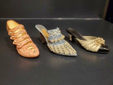 Lot 3 Just The Right Shoe by Raine Promenade Frosted Fantasy heels Pearl Mule