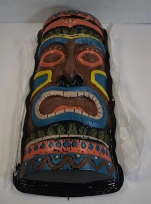 Forma de aspiradora de plástico Tiki Head decoración 22-3/4" x 9" plástico Luau Hawaii Amscan paquete de 12 Foto 1 de 4