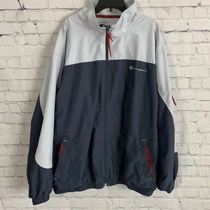 Vintage Champion Full Zip Grey Windbreaker Jacket Size XL  - Bild 1 von 5