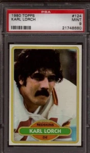 1980 TOPPS # 124 KARL LORCH ☆ROOKIE☆ WASHINGTON REDSKINS ☆RARE☆ PSA 9 MINT - Picture 1 of 1