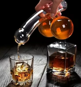 XL Penis Karaffe Gefäß Glas Geburtstags Geschenk Lustig Whisky Wein Spirituosen - Bild 1 von 6