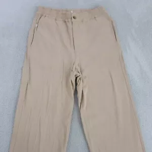 Bassike Pants Womens Size 2 AUS 10 L26 Brown Salmon Loose Straight Crop Stretch - Picture 1 of 13