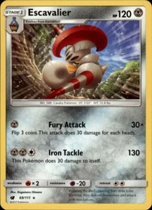 2x (SM04-069 PARALLEL FOIL) Escavalier Pokemon SM Crimson Invasion Card # 69 - Picture 1 of 1
