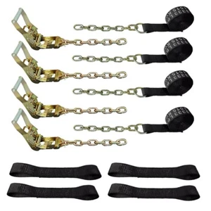 Extremos de cadena del sistema de amarre retroceso rodante de 8 puntos para remolque transportador de carros 14' - Imagen 1 de 3