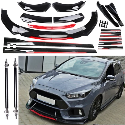 For Ford Focus Front Rear Bumper Spoiler Body Kit Splitter Side Skirt  U++ - Imagem 1 de 4