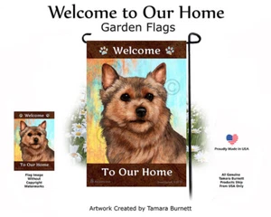 Welcome Garden Flag - Grizzle Norwich Terrier 094A - Picture 1 of 1