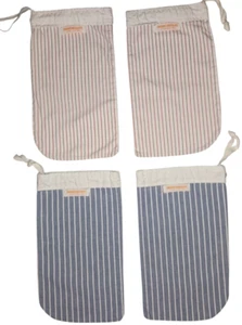 VTG Brooks Brothers Shoe Bags 12 x 7 Striped Cloth Woven Dust Cover 2 Pair EUC - Picture 1 of 9