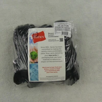 Hanes袜子女式5-9黑色无展示靠垫10对 — 第 1/4 张图片