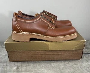 Scarpe stringate da lavoro uomo JCPenney in pelle nuove vecchio stock misura 7,5 vintage - Foto 1 di 9