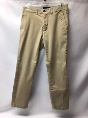 Calça chino Tommy Hilfiger slim fit bege frente plana. Teen Boys 28/30 - Imagem 1 de 3