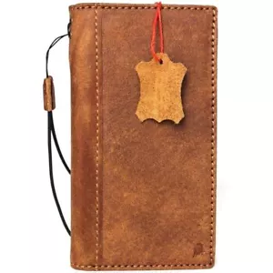 Estuche de cuero real genuino para Oppo R11 libro billetera tarjetas ranuras cubierta hecha a mano R - Imagen 1 de 9