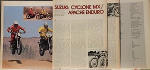 1972 Suzuki Cyclone 400 MX Apache 400 Enduro 6pg Test Print Ad - Picture 1 of 1