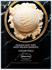 1987 HAAGEN-DAZS ICE CREAM CHRISTMAS DESSERT VTG 8"X11" Magazine Ad 1980's M449 - Picture 1 of 1