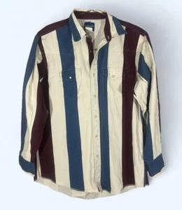 Vtg Pearl Snap Wrangler Brushpopper Western Cowboy Shirt Southwestern XL - Picture 1 of 5