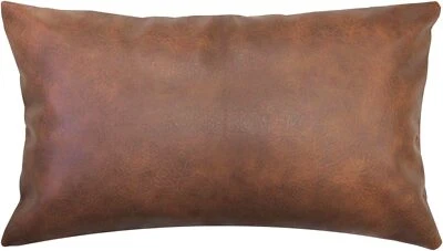 Funda de almohada moderna de cuero JOJUSIS para 12&quot; x 20&quot;, marrón oscuro  Foto 1 de 4