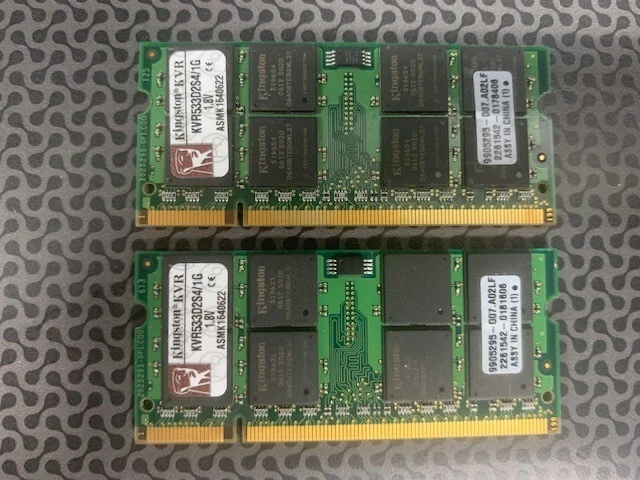 Kingston KVR533D2S4/1G 9905295-007.A02LF GB DDR2 SoDimm Non ECC PC2-4200 533Mhz  - Image 1 of 1
