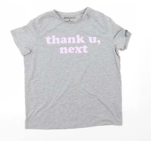 Bravado Womens Grey Cotton Blend T-Shirt Size M - Thank U, next - Picture 1 of 12