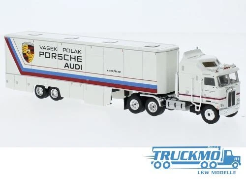 Brekina Vasek Polak Kenworth K 100 Aerodyne Renntransportsattelzug 85738 - Bild 1 von 1