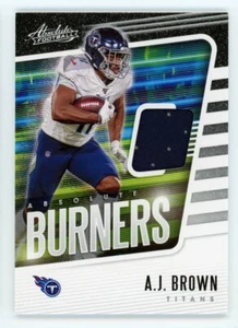 2020 Panini Absolute A.J. BROWN BURNERS GAME JERSEY CARD #12 Tennessee Titans AJ - Picture 1 of 2