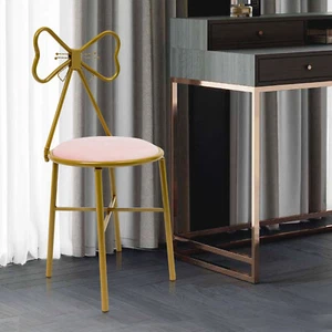 Modern Simple Dressing Table Makeup Chair With Stool Pink Vanity Velvet Chair - Picture 1 of 12