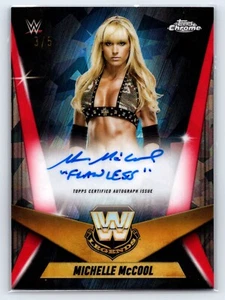 2025 Topps Chrome WWE Michelle McCool Auto /5 RED HOF LCA-MM - Picture 1 of 2