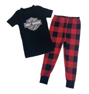 Harley Davidson Little Boys Bar & Shield 2 Piece Tight Fit Pajamas Set 8080401 - Picture 1 of 1