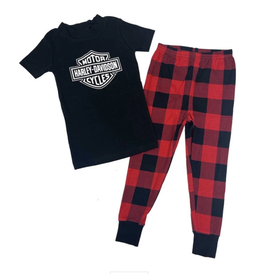 Harley Davidson Little Boys Bar & Shield 2 Piece Tight Fit Pajamas Set 8080401 - Image 1 of 1