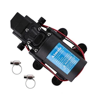 Bomba de água doce 12V DC com 2 braçadeiras de mangueira bomba pulverizadora de escorvamento automático com pressão... - Imagem 1 de 4