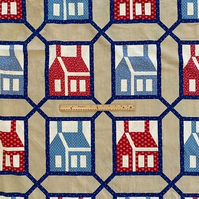 Museum of American Folk Art Vintage 1988 Wide Cotton Fabric Quilt, Sew | 35"x90" - Image 1 of 4
