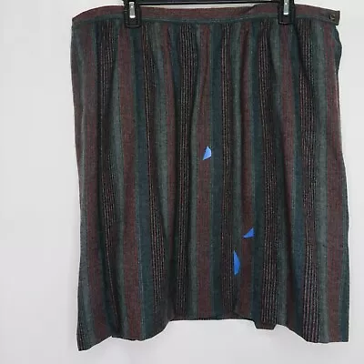 Falda de lana Pendleton vintage defectos a rayas cortador artesanía upcycle reutilizables DEFECTOS Foto 1 de 4