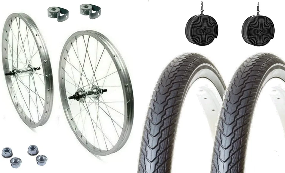 Coppia Ruote Bici Complete 26" X 1. 3/8 Cerchio + Copertone + Camera Bici - Immagine 1 di 1