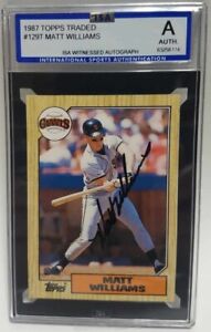 Matt Williams Signed 1987 Topps Traded ISA Authenticated San Francisco Giants RC