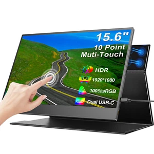 UPERFECT 15.6" Touchscreen Monitor 1920x1080 Portable Monitor HDMI USB-C Screen - Picture 1 of 7