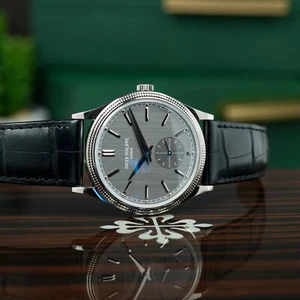 Patek Philippe Calatrava Gray Black 39mm 18k White Gold 6119G-001 Complete - Picture 1 of 14