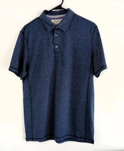 English Laundry Herren blau schwarz gestreift Kurzarm Pullover Poloshirt Gr. M - Bild 1 von 6