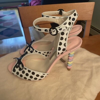 Sophia Webster Lula 高跟鞋 Scrappy 波尔卡圆点鞋 心形高跟鞋 罕见 尺寸 38 — 第 1/4 张图片