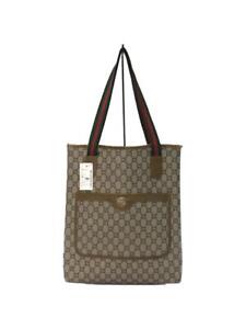 GUCCI PLUS Old Tote Bag Sherry Line PVC Beige