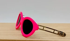 Hair Barette Sunglasses Hot Pink Neon Hair  80s- 90s 2.5" Retro Shades - Picture 1 of 7